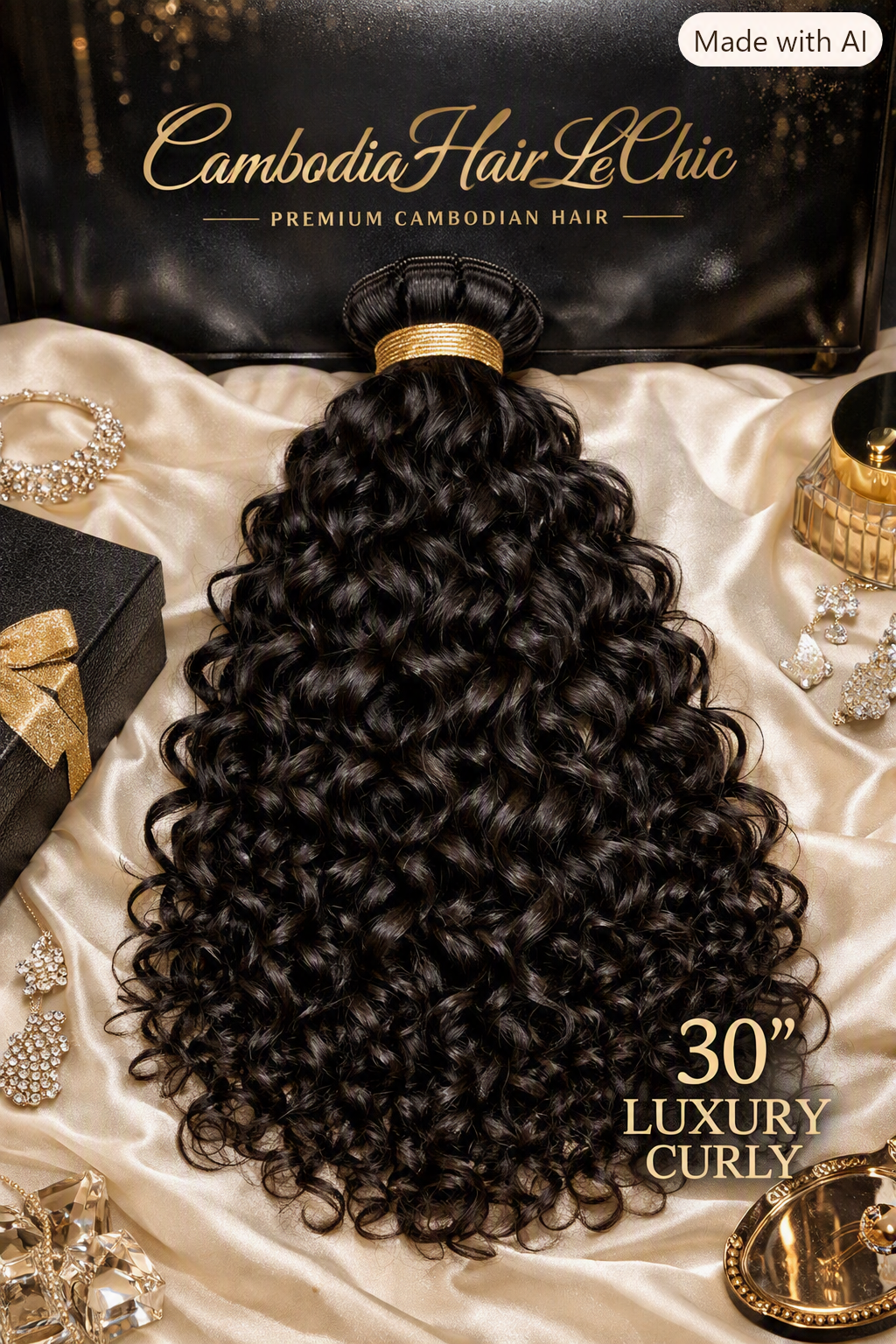 30” inch Curly Hair Bundle of 10 – Natural Black