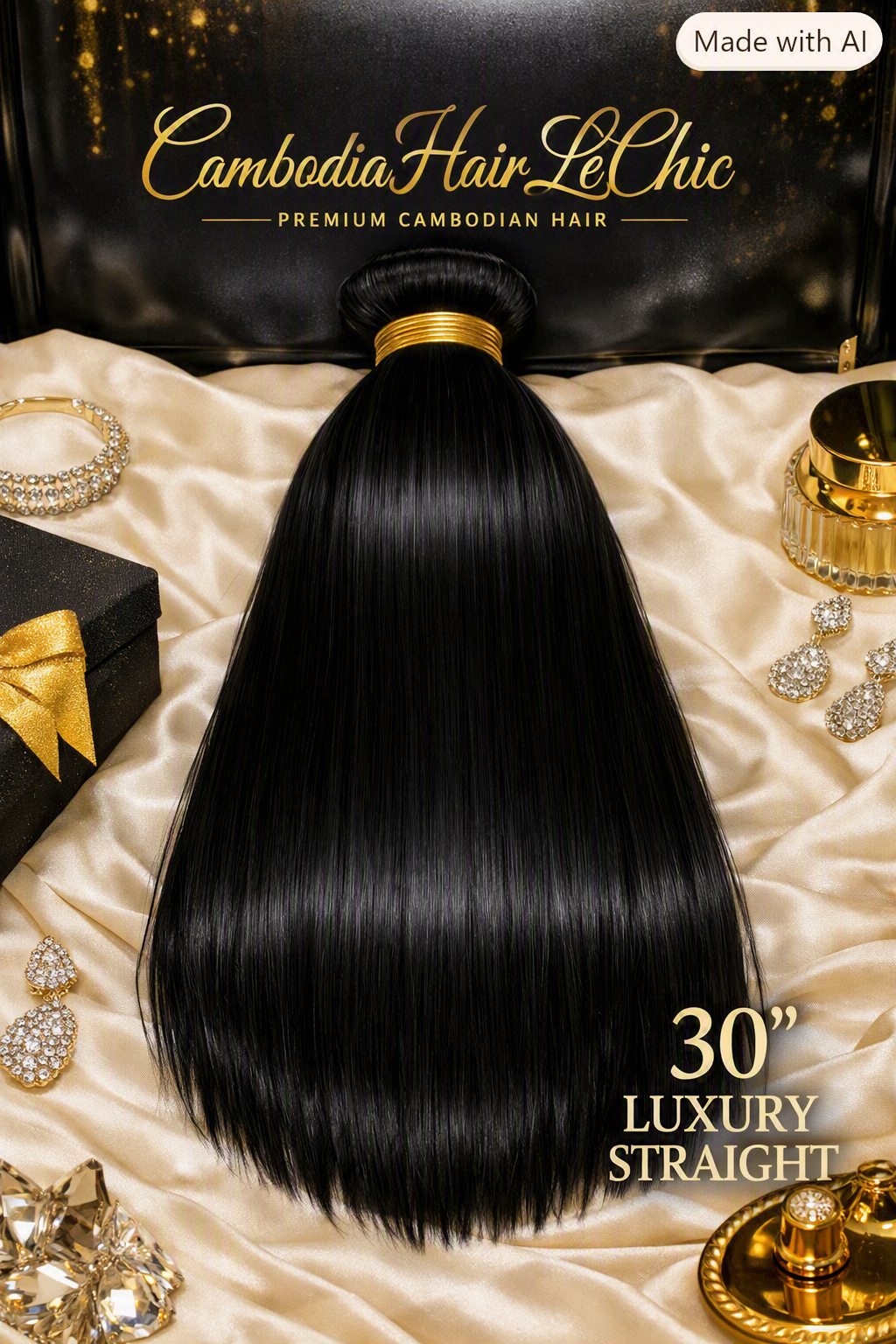 30” Inch Straight Hair Bundle of 10 – Natural Black